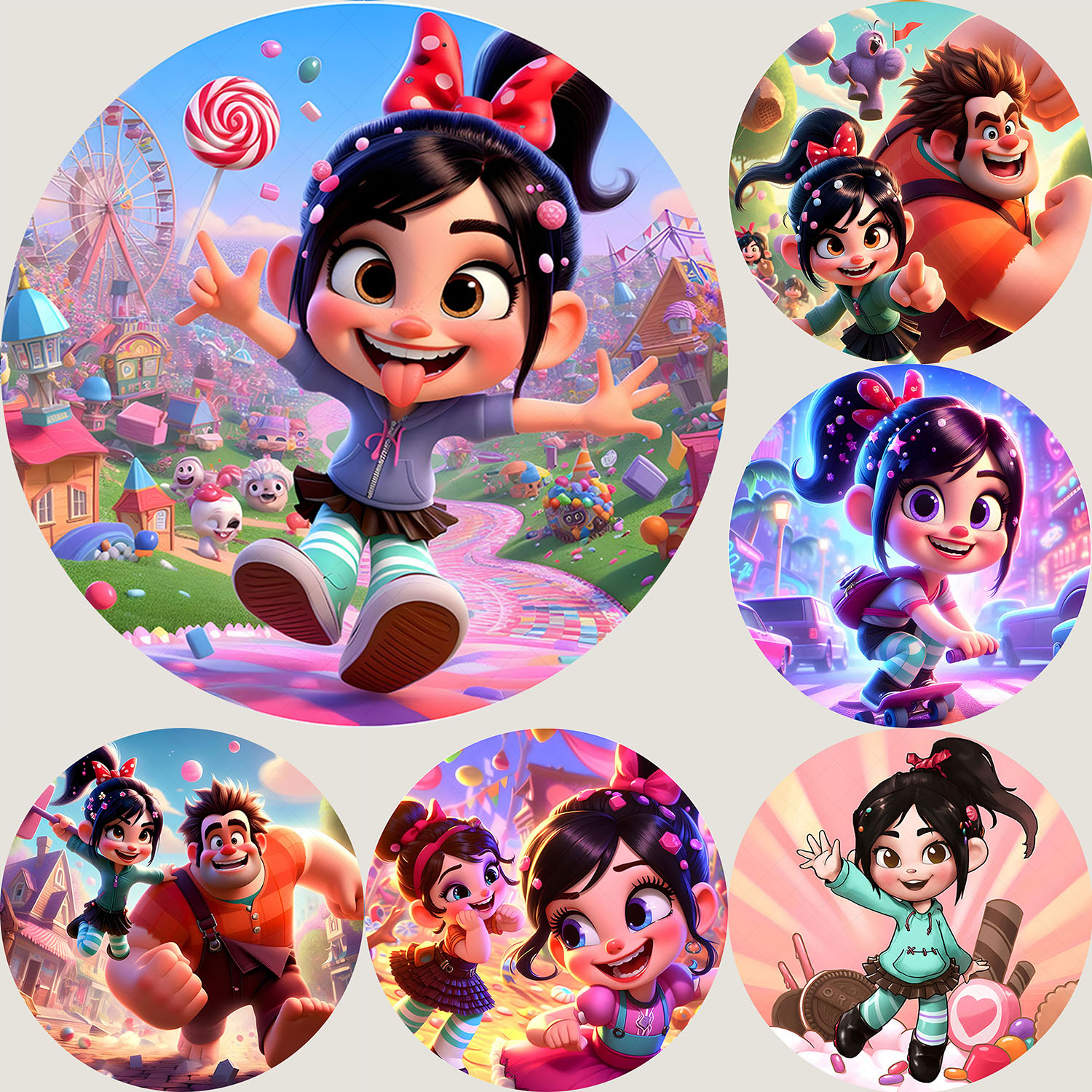 Circle Round Bag - Round Cute Wreck It Ralph Theme
