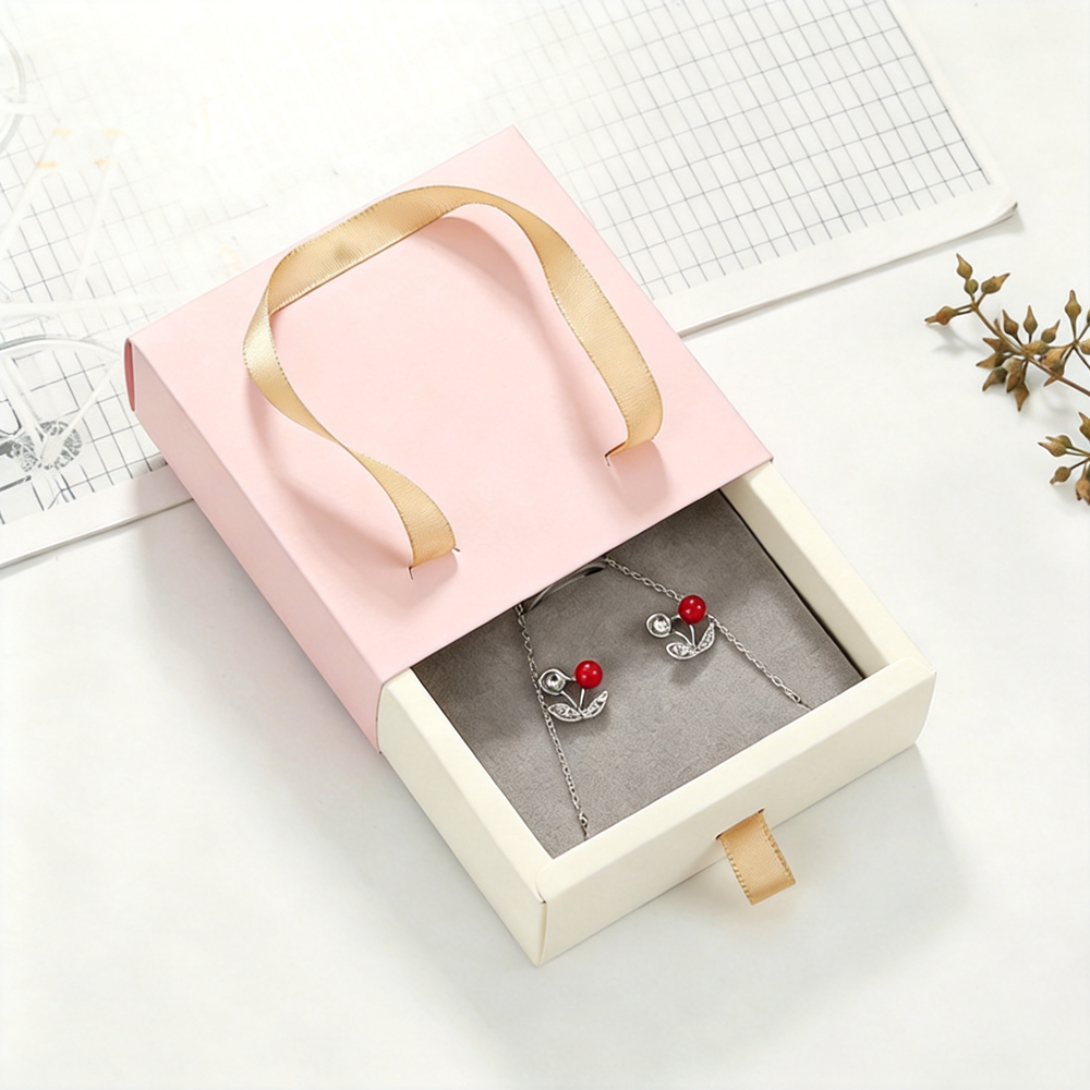 Box Bag Rigid - Pink Jewelry Box Rigid Jewelry Gift