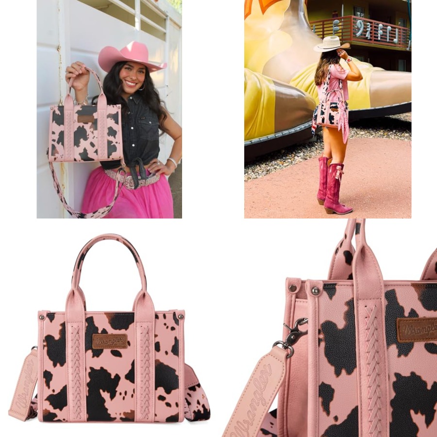 Women Bags And Purses - Wrangler Cow Print Tote Bag for