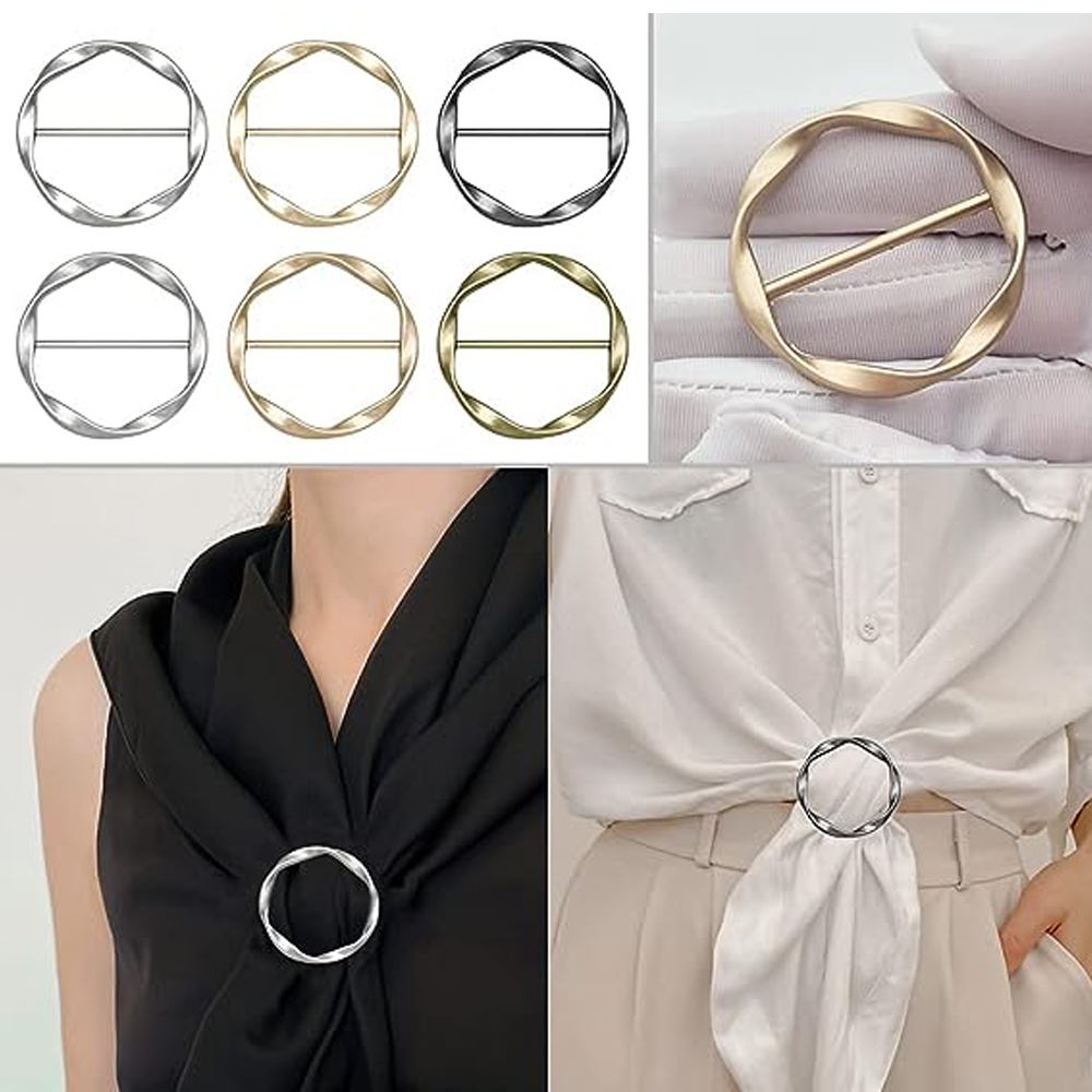2PCS Scarf Clips and Ring T Sh - Circle Round Bag ulasan dan harga