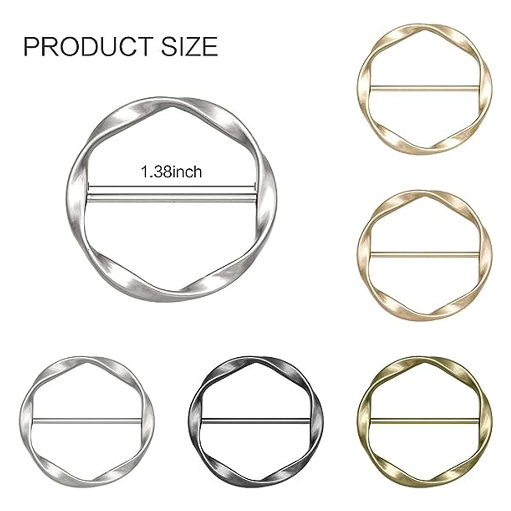2PCS Scarf Clips and Ring T Sh - Circle Round Bag ulasan dan harga
