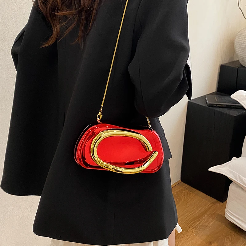 Gold Closure Box Clutch Bag wo - Women Bags Gold ulasan dan harga