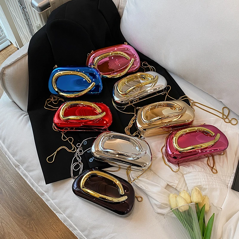 Gold Closure Box Clutch Bag wo - Women Bags Gold ulasan dan harga