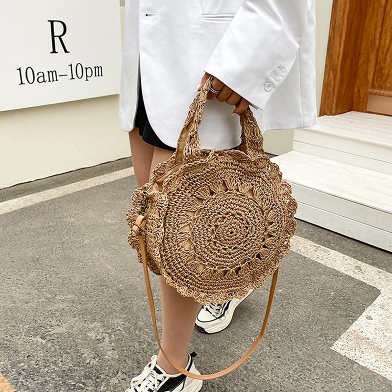 Summer Round Straw Bag Women W - Circle Round Bag ulasan dan harga