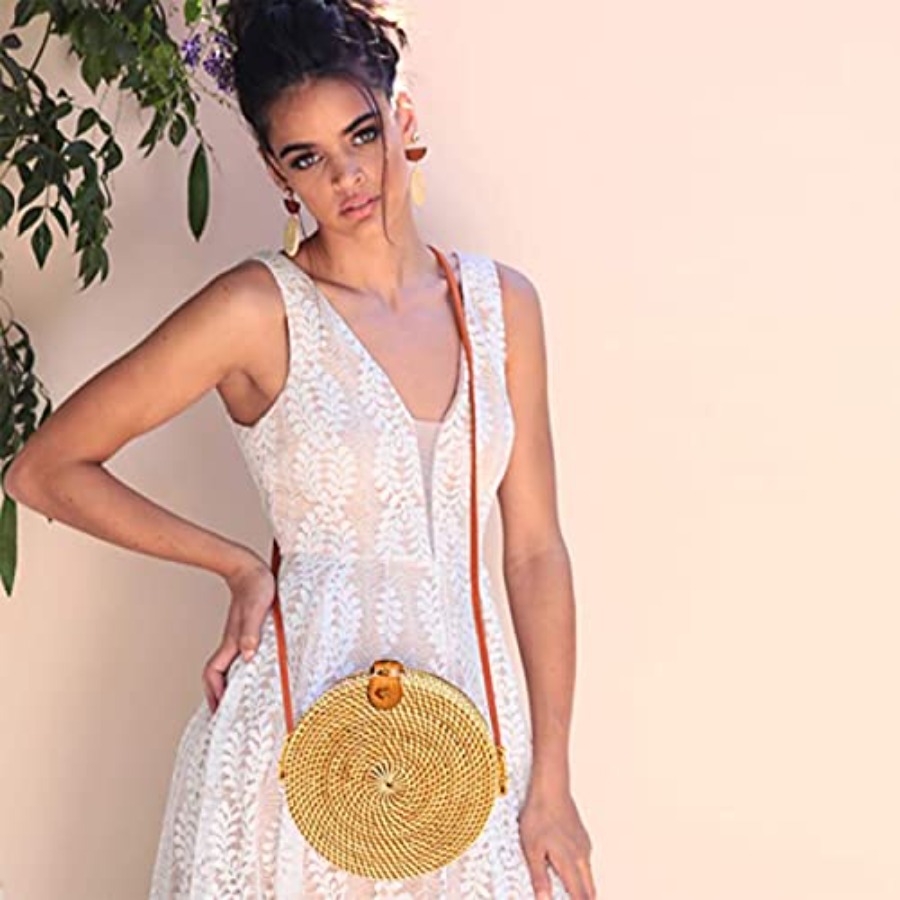 Novum Crafts Round Rattan Bag  - Circle Round Bag ulasan dan harga