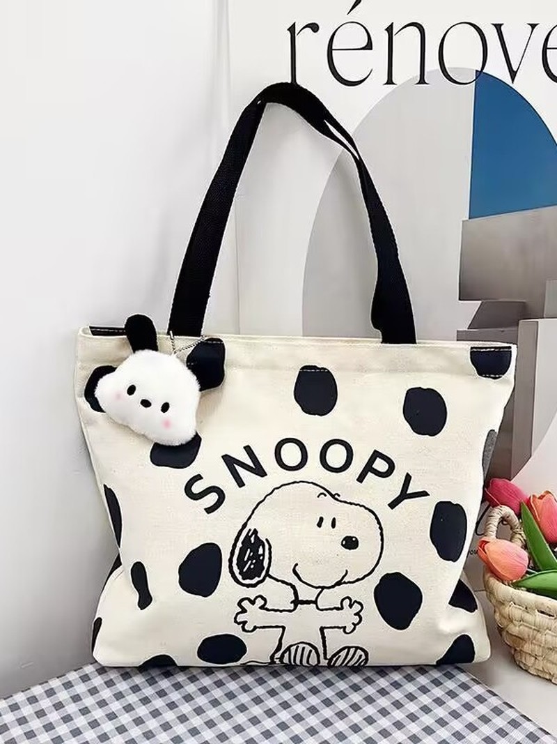 Cartoon Snoopy Canvas Shoulder - Women Bags Large ulasan dan harga