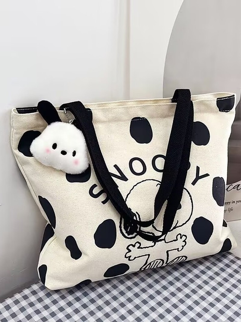 Cartoon Snoopy Canvas Shoulder - Women Bags Large ulasan dan harga