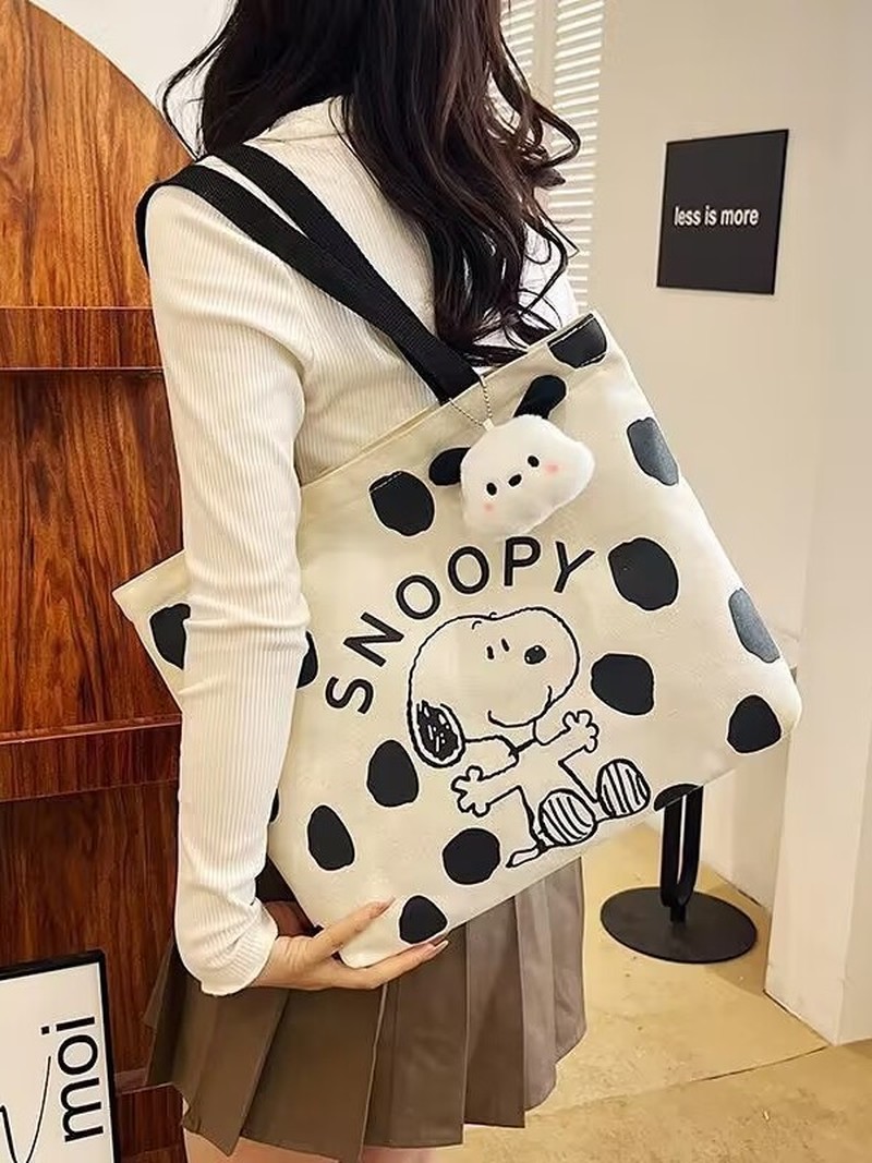 Cartoon Snoopy Canvas Shoulder - Women Bags Large ulasan dan harga