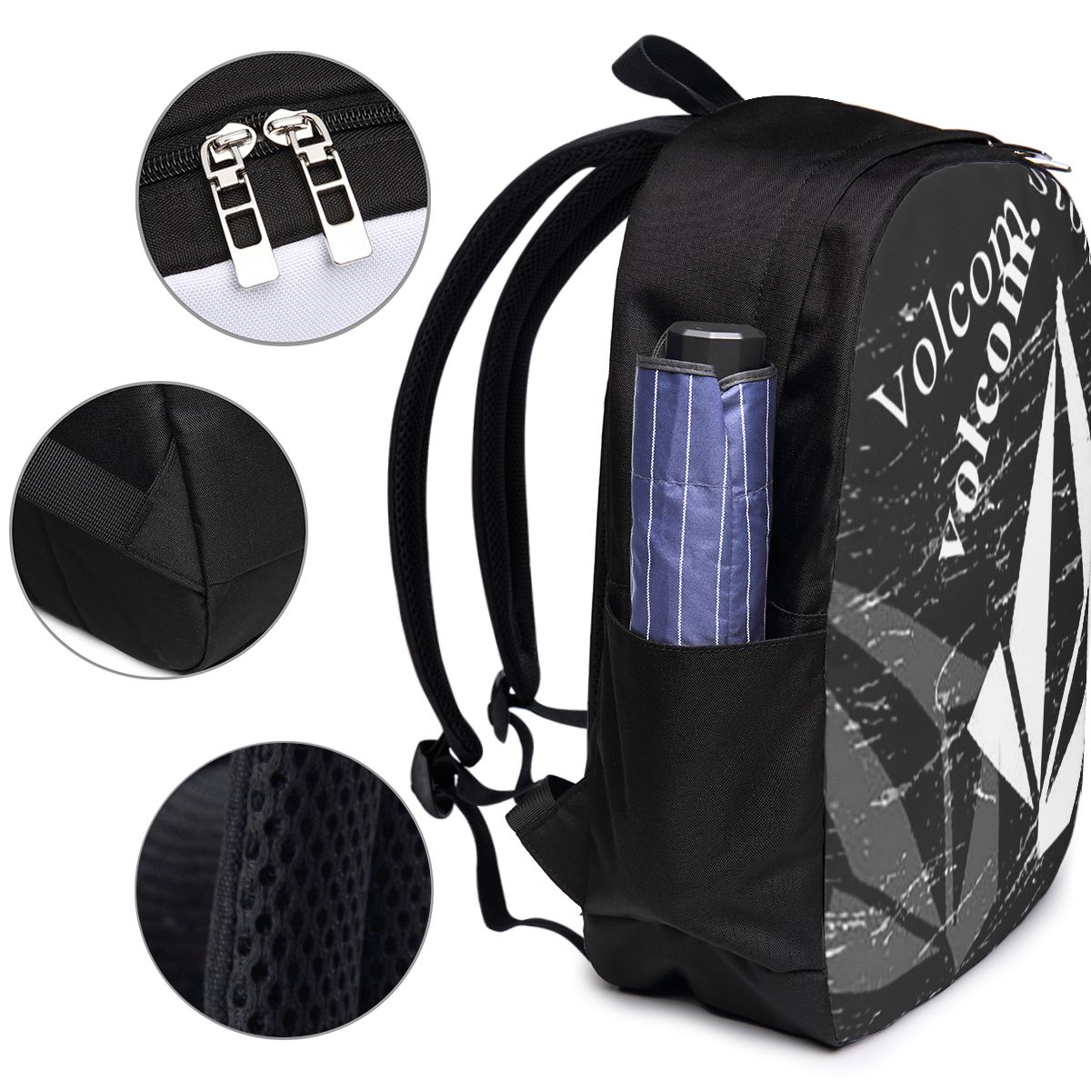 V-Volcom Logo Backpack Travel  - Women Bags Laptop ulasan dan harga