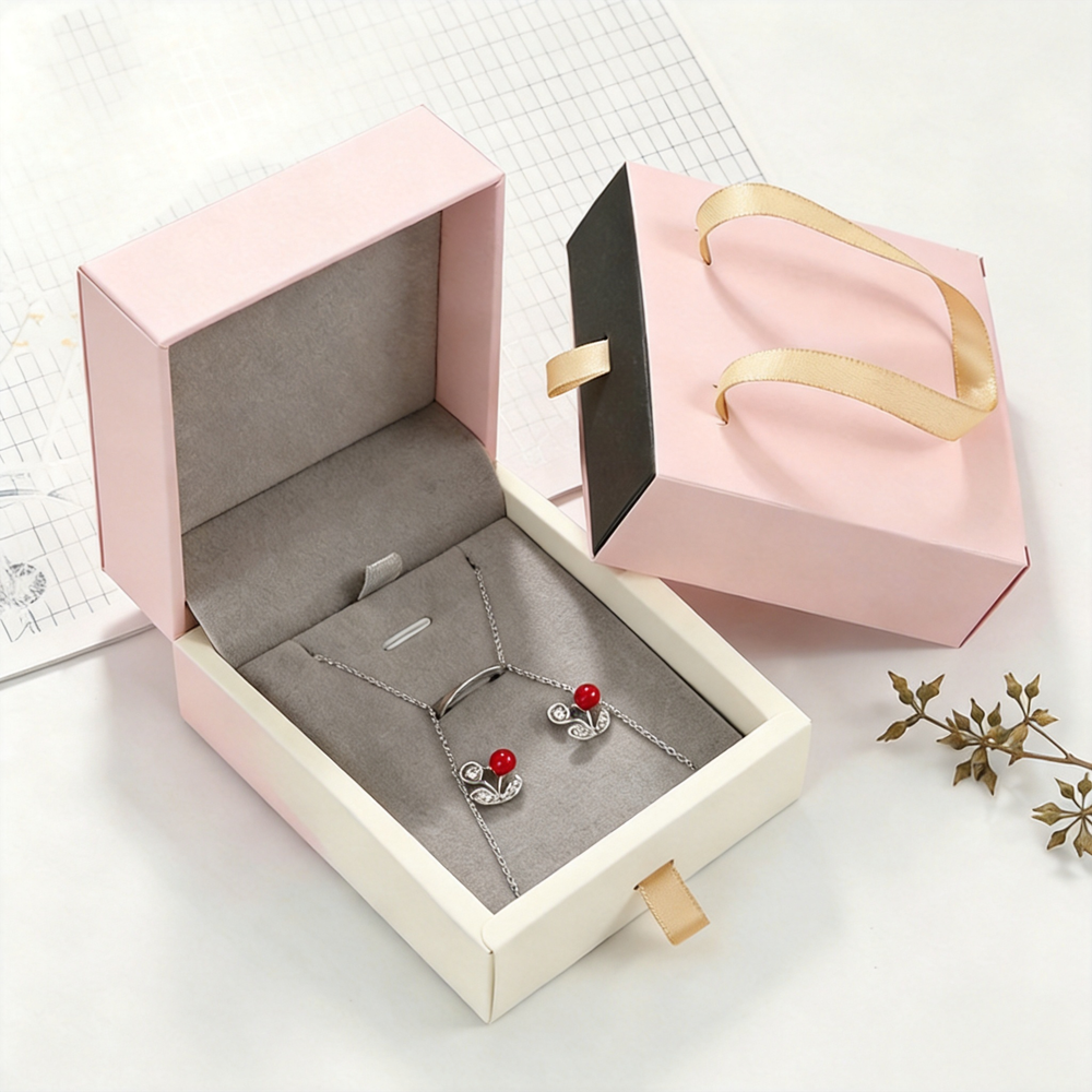 Pink Jewelry Box Rigid Jewelry - Box Bag Rigid ulasan dan harga