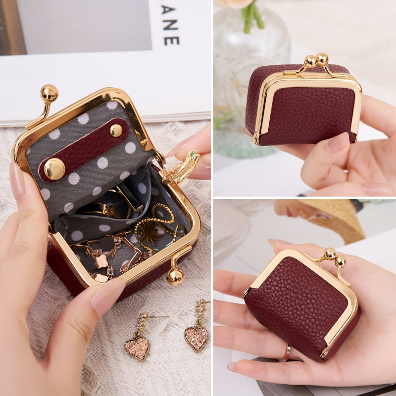 Mini Leather Coin Purse – with - Women Bags Gold ulasan dan harga