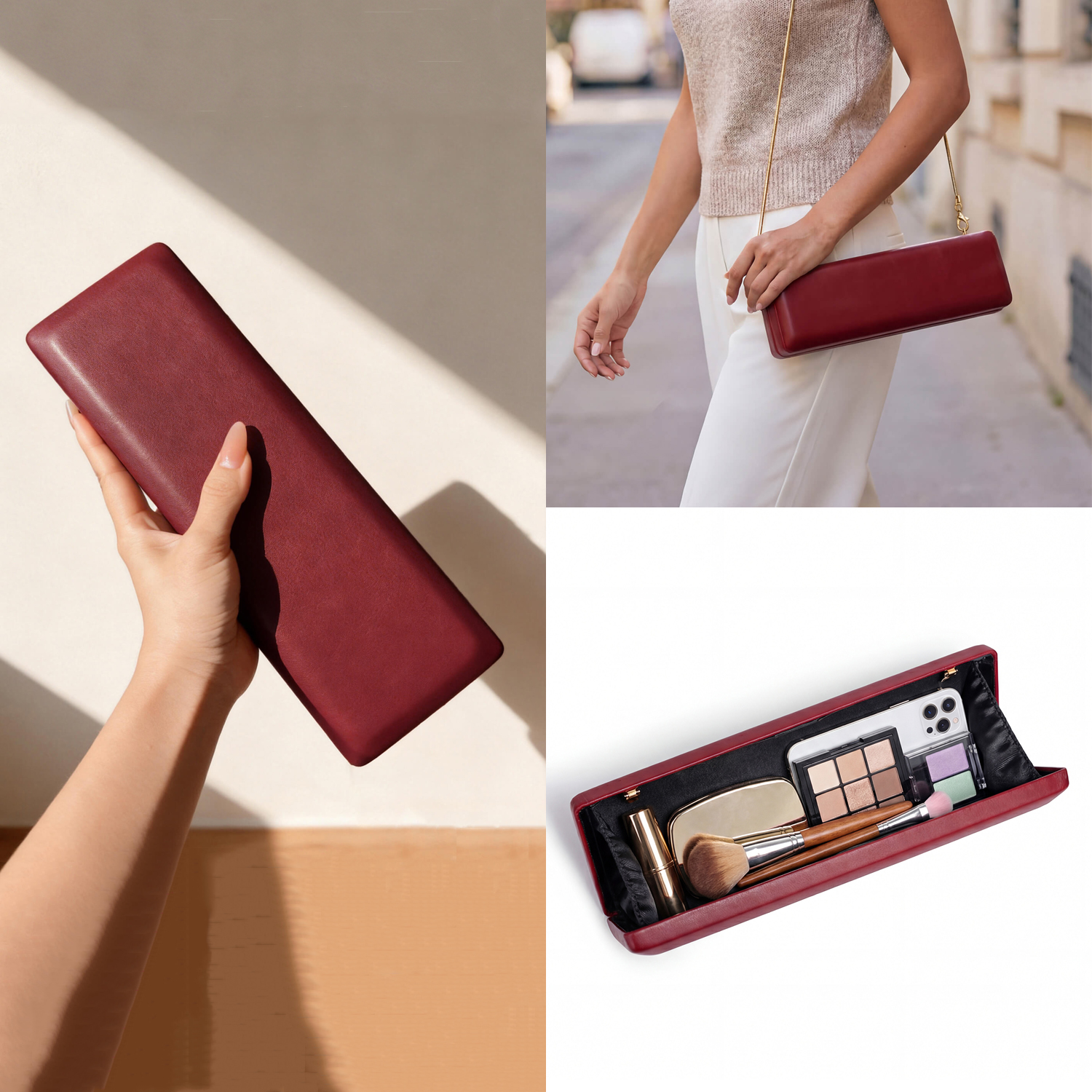 Elegant Red Evening Bag Minima - Women Bags Gold ulasan dan harga