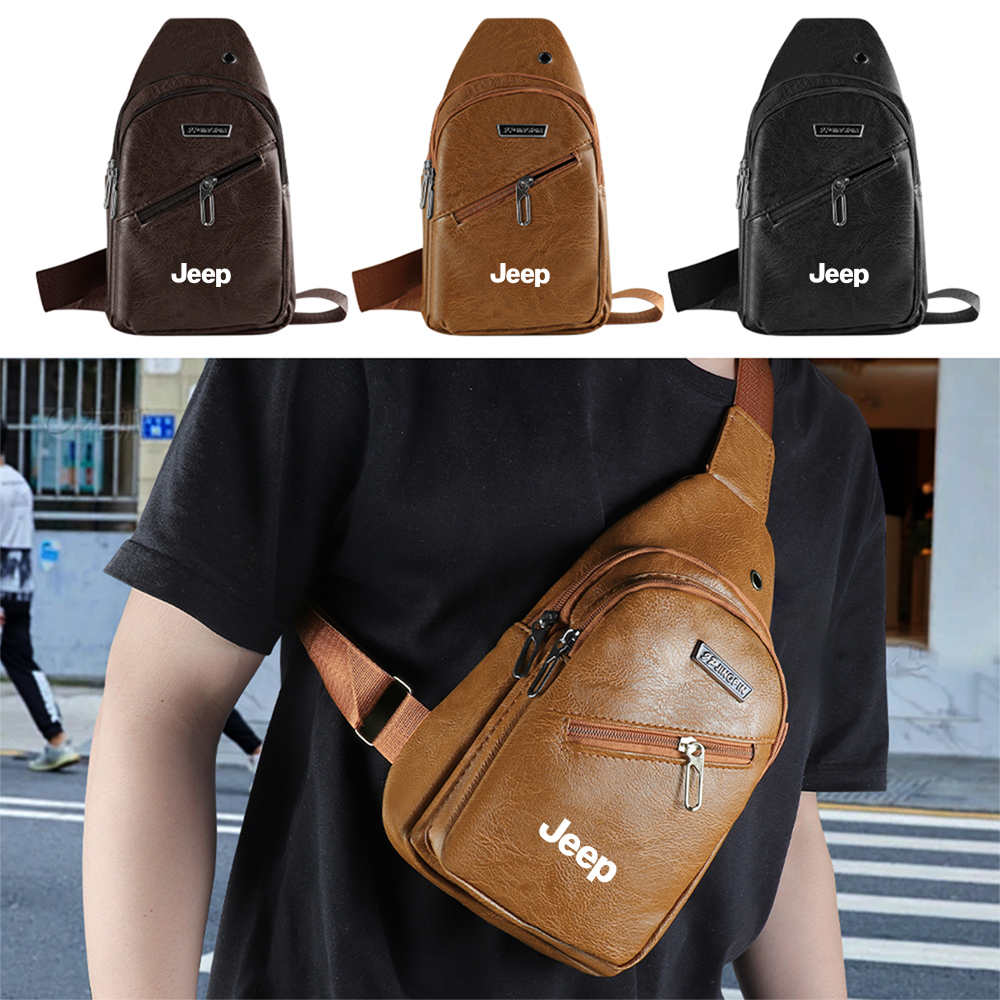 PU Leather Chest Bag Crossbody - Women'S Jeep Bags ulasan dan harga