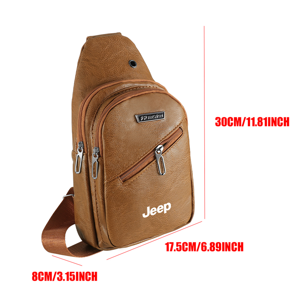 PU Leather Chest Bag Crossbody - Women'S Jeep Bags ulasan dan harga