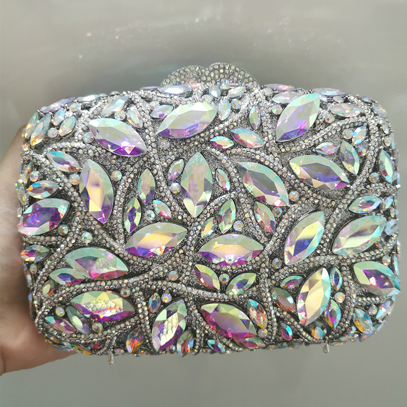 Large AB Rhinestone Crystal Cl - Women Bags Gold ulasan dan harga
