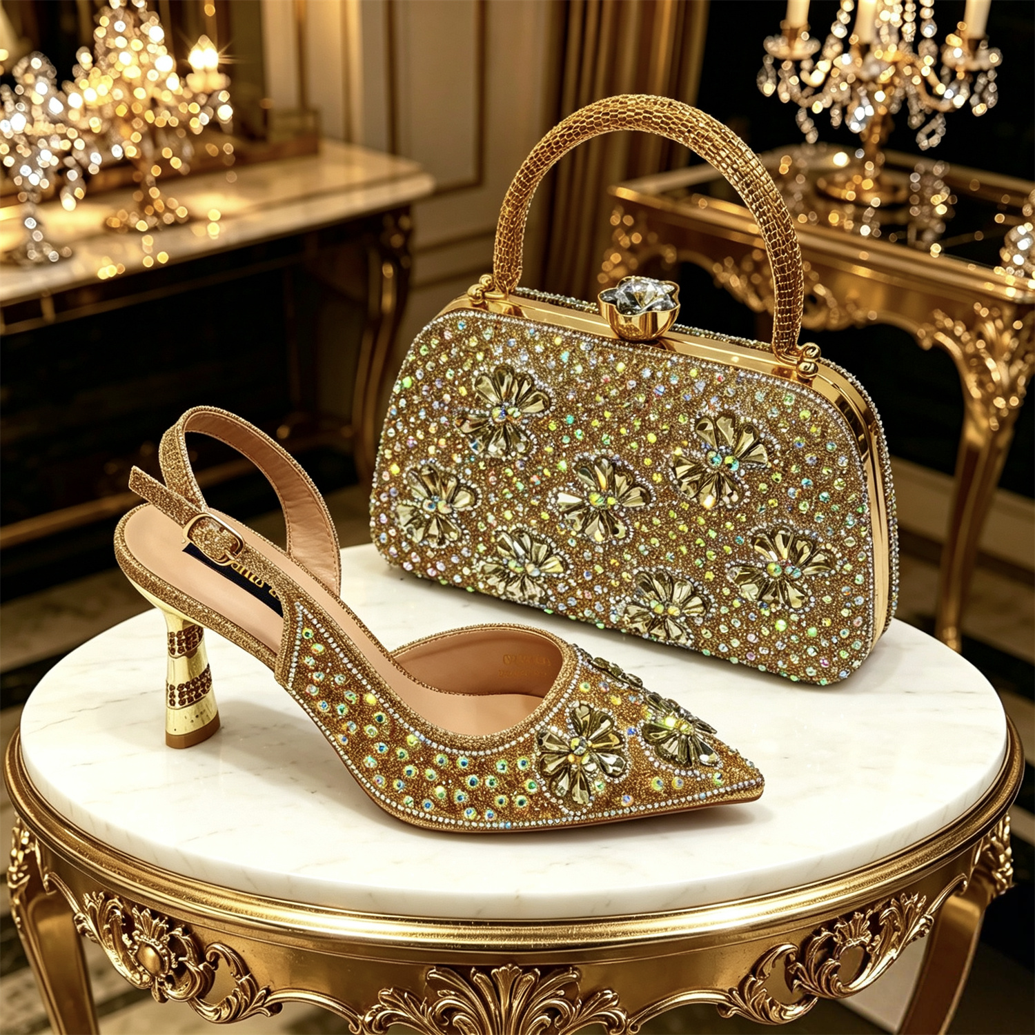Venus Chan Gold Pointed Toe Rh - Women Bags Gold ulasan dan harga