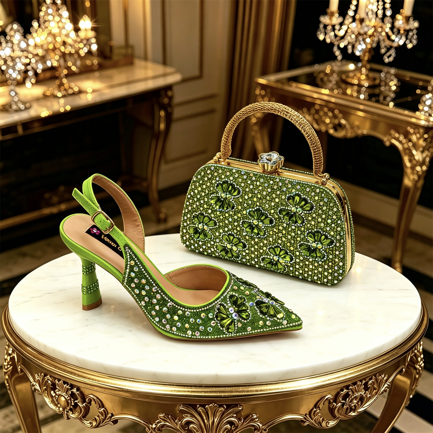 Venus Chan Gold Pointed Toe Rh - Women Bags Gold ulasan dan harga