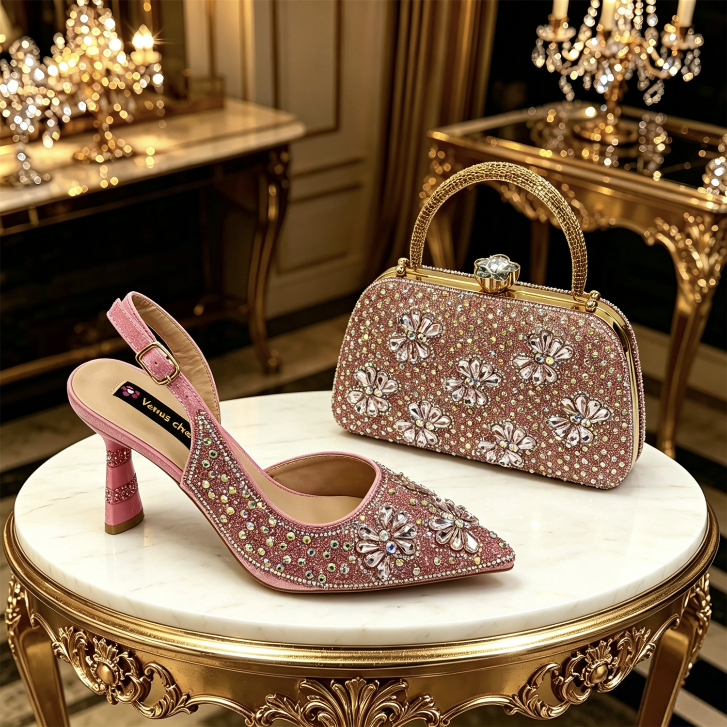 Venus Chan Gold Pointed Toe Rh - Women Bags Gold ulasan dan harga